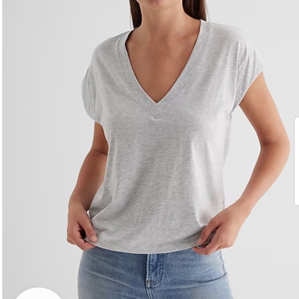 Express Light Heather Grey Skimming Tee 100% Supima Cotton
